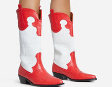 Load image into Gallery viewer, Red white, cowboy boots
