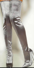 Load image into Gallery viewer, Silver Thigh High Boot
