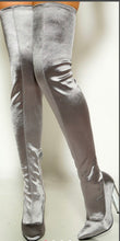Load image into Gallery viewer, Silver Thigh High Boot
