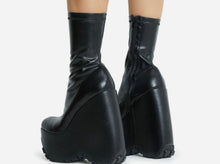Load image into Gallery viewer, Black Chunky Wedge Platform
